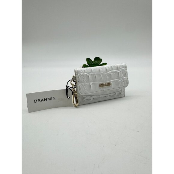 BRAHMIN Ricki croc embossed leather women's cardcase cardholder - Seasalt white - Picture 5 of 11